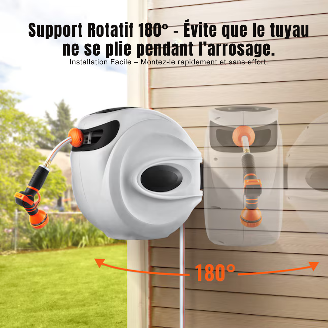 Aqualora™ | Tuyau de Jardin Anti-Enroulement, Rétractable, Durable, Haute Performance