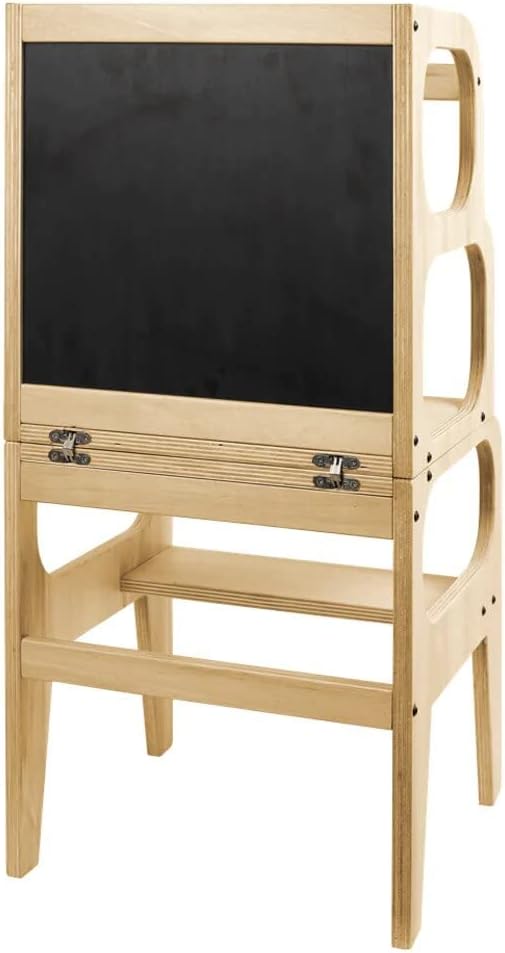 Kidspire™ | Tour d’Apprentissage 3-en-1, Tabouret de Cuisine, Table Créative & Tableau