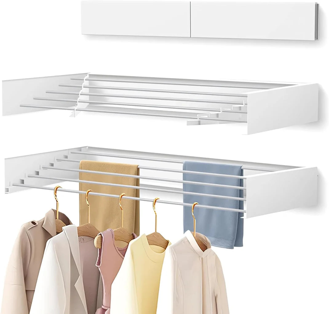Flevora™ | Étendoir mural gain de place, capacité 20 kg