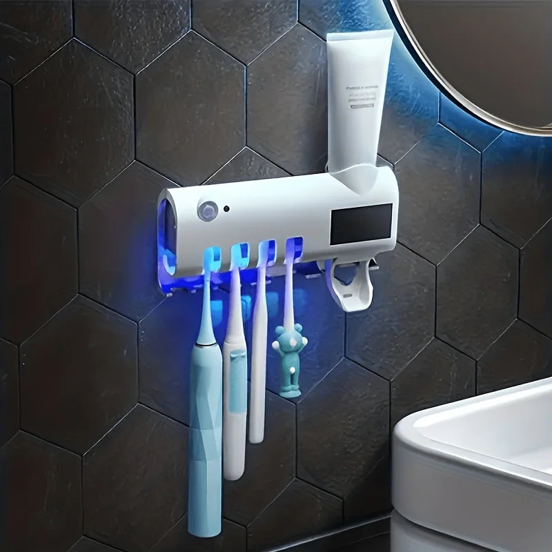 Solivra™ | Porte-brosse mural avec stérilisation UV, Propre et Bien Organisé