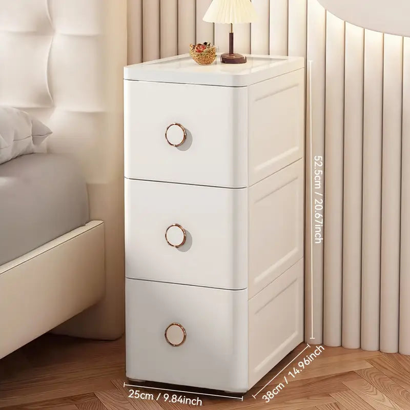 Soleva™ | Armoire de Salle de Bain Profonde avec Tiroirs & Roulettes, Colonne Gain de Place